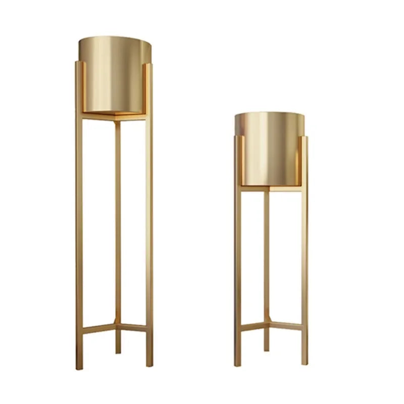 Nordic Gold Flower Rack Indoor Light Luxury Iron Flower Pot Rack Home Living Room Floor Standing Gold Decorative Storage Rack