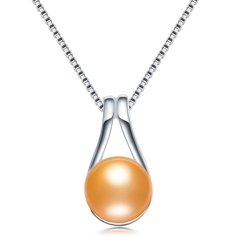 2025 Natural Freshwater Pearl Pendants Necklace 925 Sterling Silver Fine Pendants Jewelry Gift for Women Wedding Anniversary