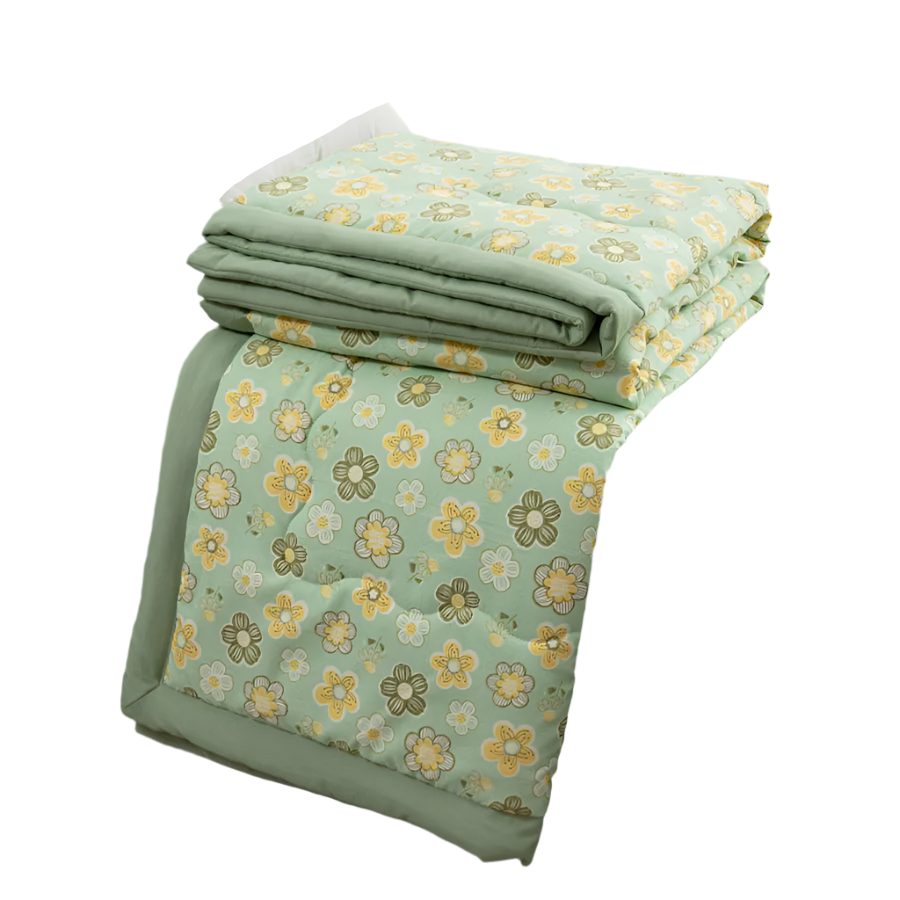 Hemasa  Linen Double Layer Summer Quilt   Printed Double Cooling Blanket
