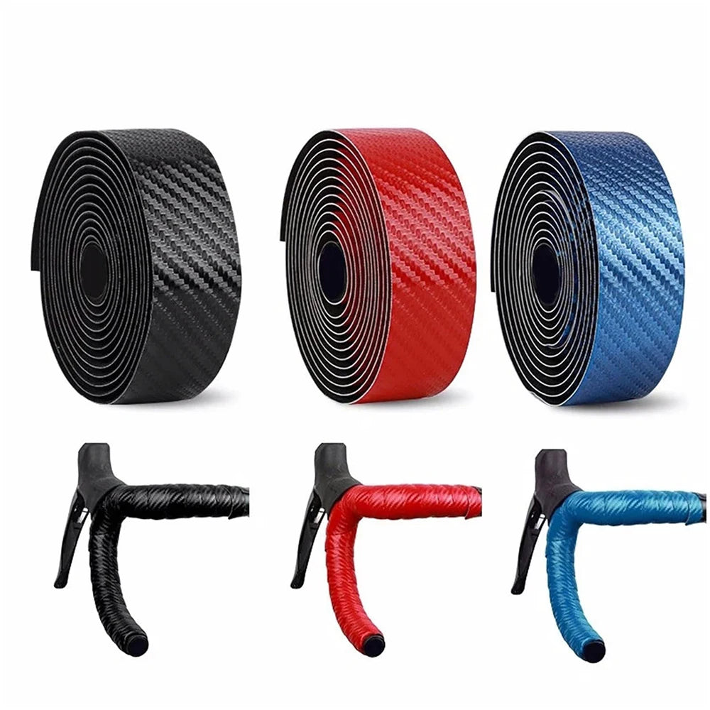 Tejesa Bike Handlebar Tape PU+EVA Leather Anti-slip Shockproof Bar Wraps Fixing Straps Road Cycling Handlebar Tapes Bicycle Accessories