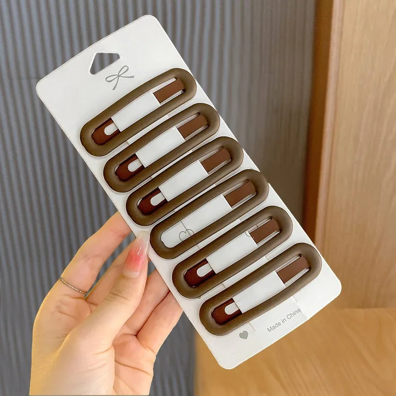 6pc Fashion Practical Versatile Morandi Color BB Hairpin Hair Side Clips for Girls Women Kids Childs Ladies Hair Accessories