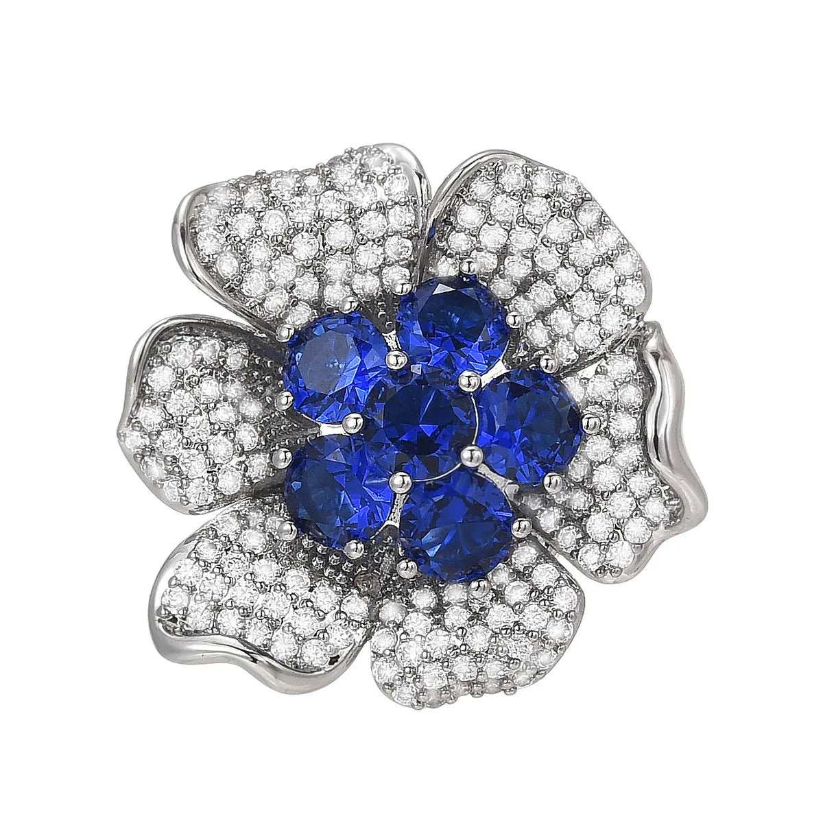 Retro niche small orchid magnetic buckle new temperament versatile inlaid diamond zircon flower corsage accessories