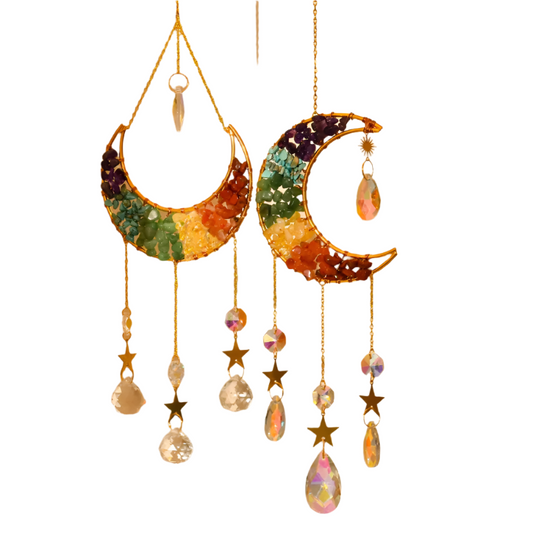 Hemasa Crystal Natural Gemstone Tree of Life Healing Pink Quartz 7 Chakras Grave Agate Stones Reiki Moon Suncatcher Hanging Home Decor Lapis Lazuli