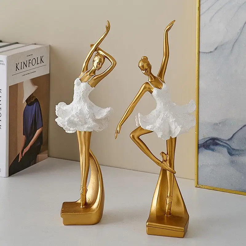 Tejesa Ballet Girl Figurine Living Room Desktop Wine Rack Ornament Resin Art Figures Statue Modern Room Creative Sculpture Home Decor