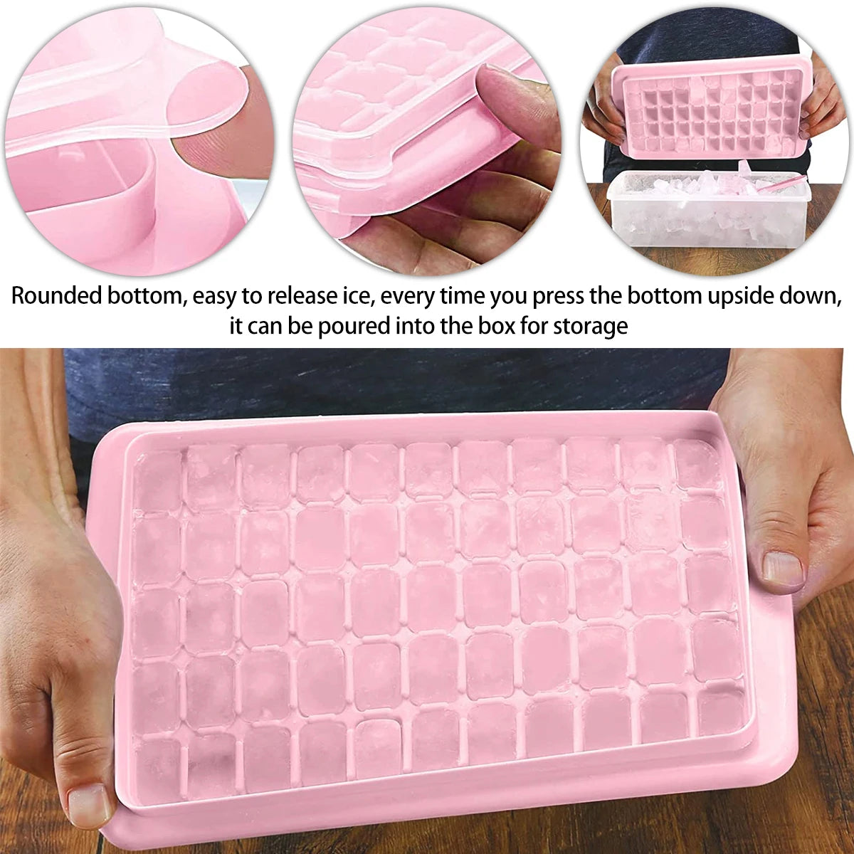 55/26 Grid Ice Cube Mold Tray Reusable Silicone Ice Ball Maker Kettle for Outdoor Travel Camping Iced Drinks Ice Cube Container