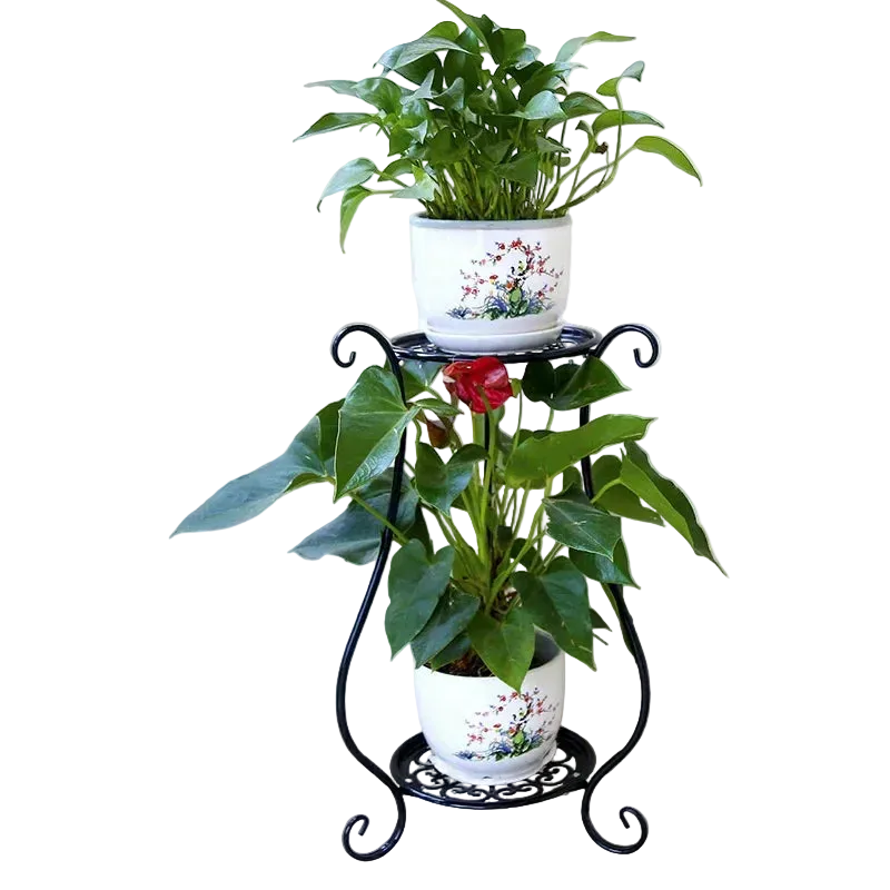 Tejesa Indoor and Outdoor Multi-layer Flower Pot Stand European Style Living Room Balcony Green Radish Succulent Storage Rack with Tray