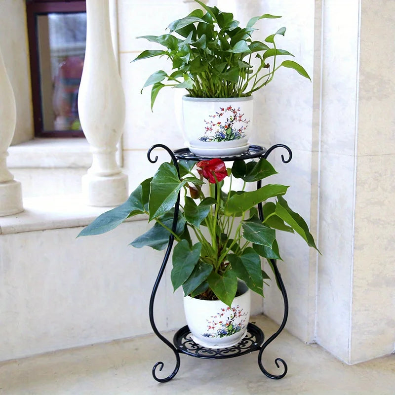 Tejesa Indoor and Outdoor Multi-layer Flower Pot Stand European Style Living Room Balcony Green Radish Succulent Storage Rack with Tray
