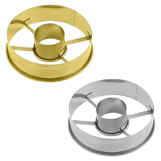 Tejesa  2Pcs  Silver Gold Stainless Steel Donut Mold Doughnut Desserts Bread Cutter Maker Cake Decorating Tools Kitchen Home Baking Supplies