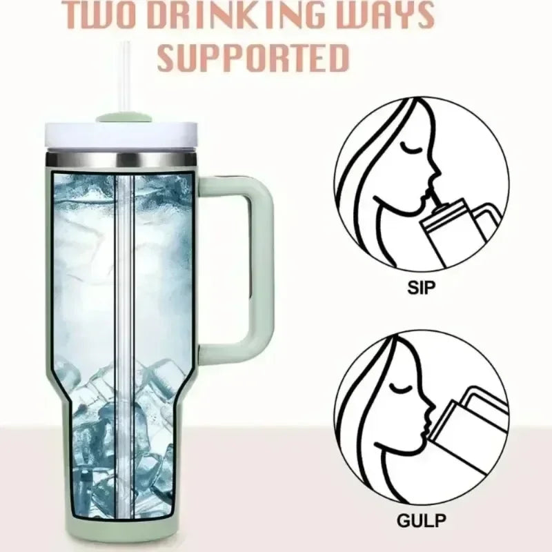 40oz Insulated Tumbler 2.0 - Vacuum-Sealed Stainless Steel Thermal Mug with Handle Straw for Hot and Cold Drinks 1P hot selling