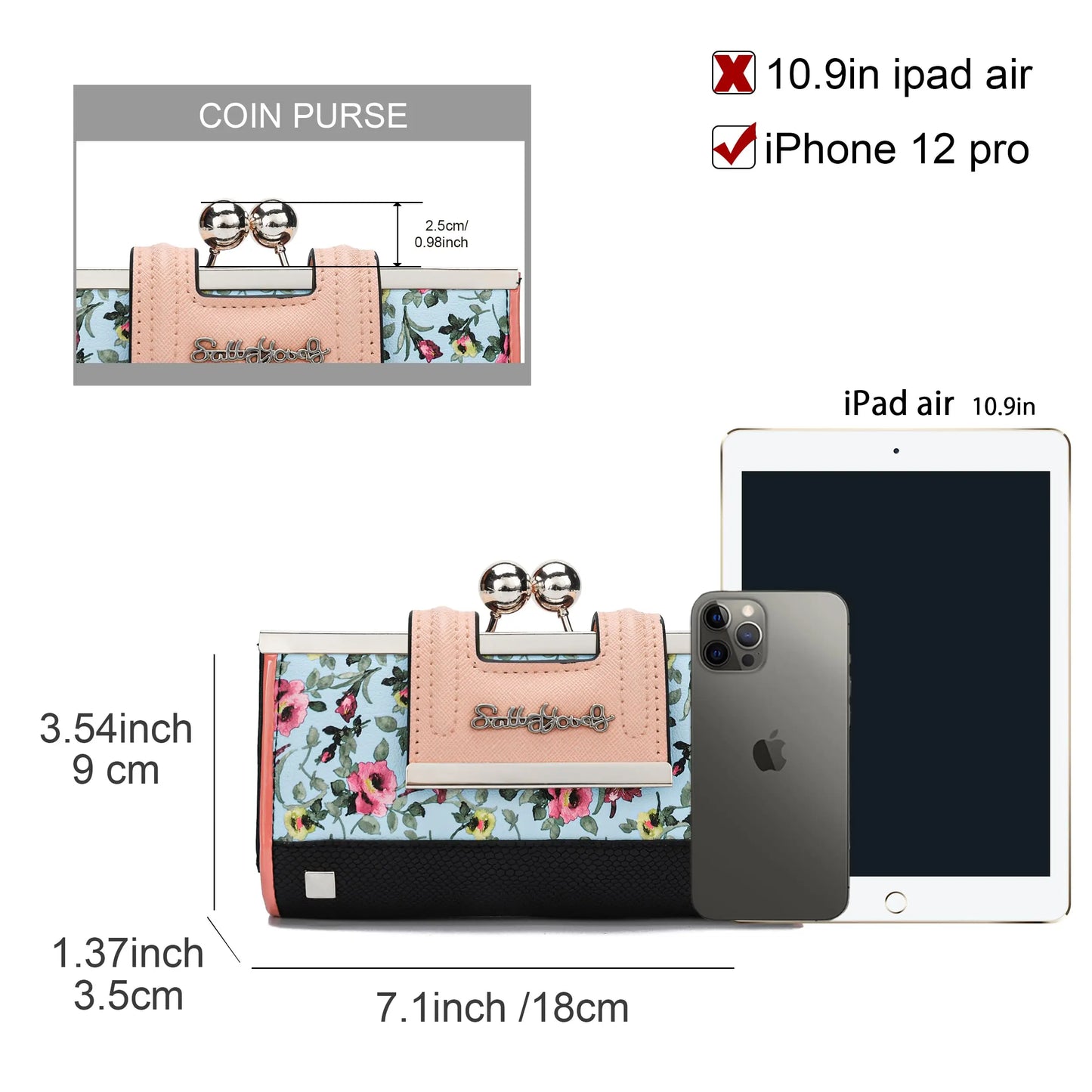 Hemasa  Floral Pattern and Elegant Wallet Various Colors Beautiful Design Practical Functions Purse