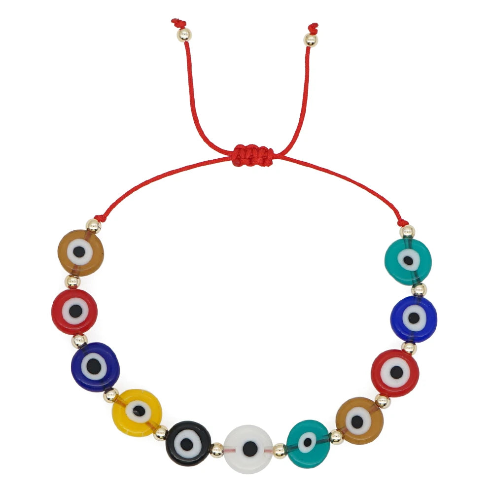GO2BOHO New Turkish Evil Eye Beads Bracelet Handmade Trendy Friendship Bracelets for Women