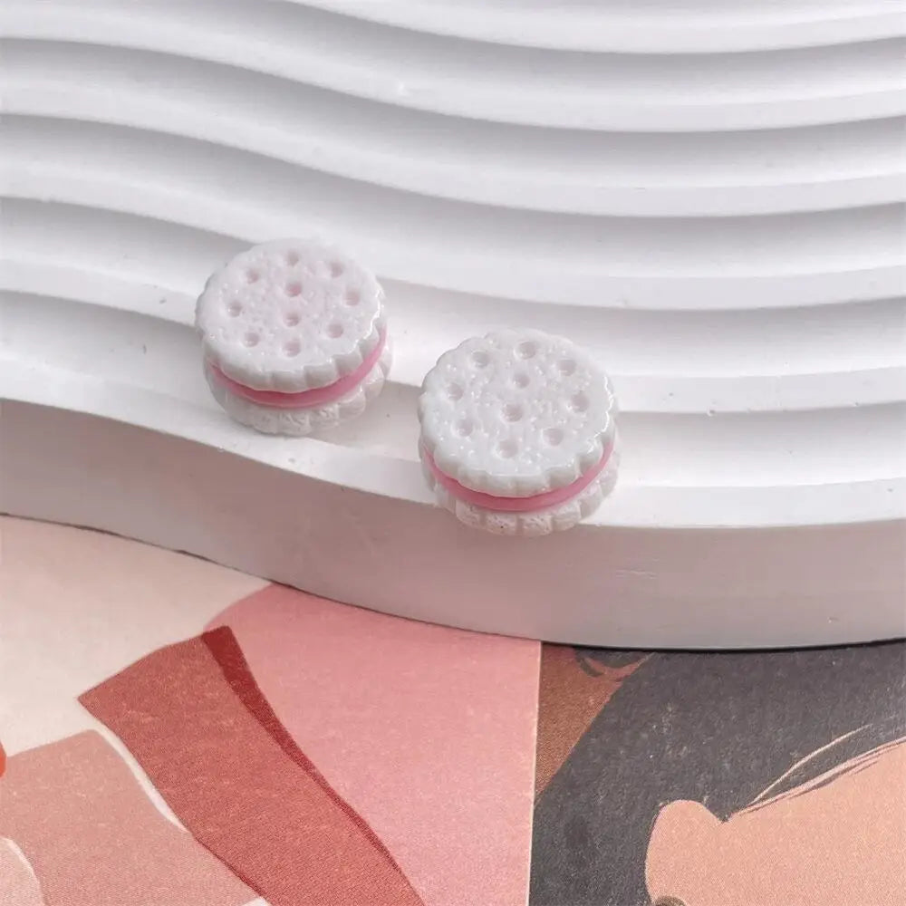 10 Pcs Resin Simulation Cartoon Macaron Flatback Cabochon Art Supply DIY Earring Craft Scrapbooking For Hair Bow Clip Decoration