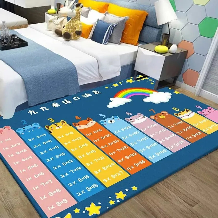 Tejesa  Flannel Children's Carpet, Parking Lot Climbing Mat, Game Traffic Mat, Early Education Kindergarten Rug Home Decoration
