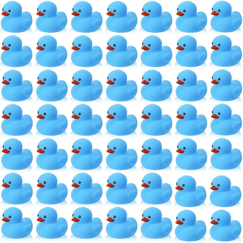 Tejesa 6/12/24/48PC  Blue Rubber Ducks/ Mini Duck Set Toys /Squeaky Rubber Ducks Cute Float  Duckies for Birthday Party