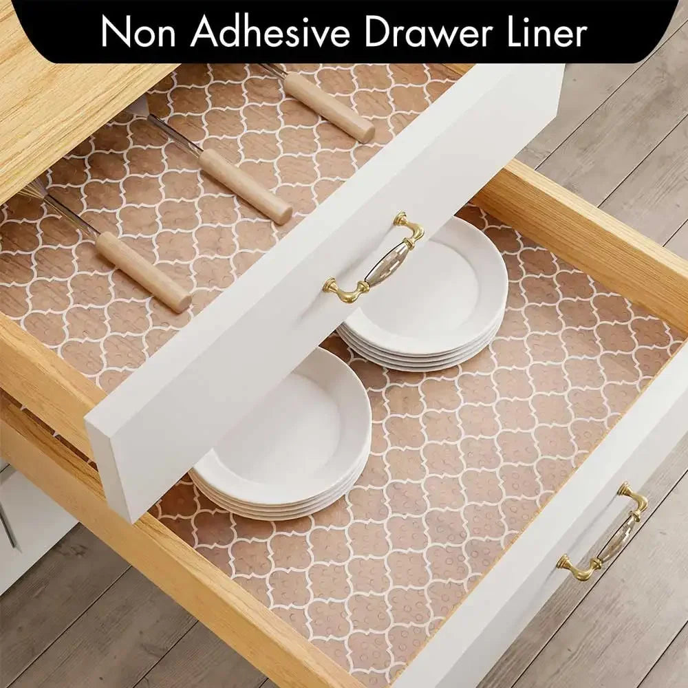 Tejesa 30x100CM Reusable Transparent Drawer Liners Washable Kitchen Cabinet Dustproof Mat Refrigerator Non-Slip Liners Mats