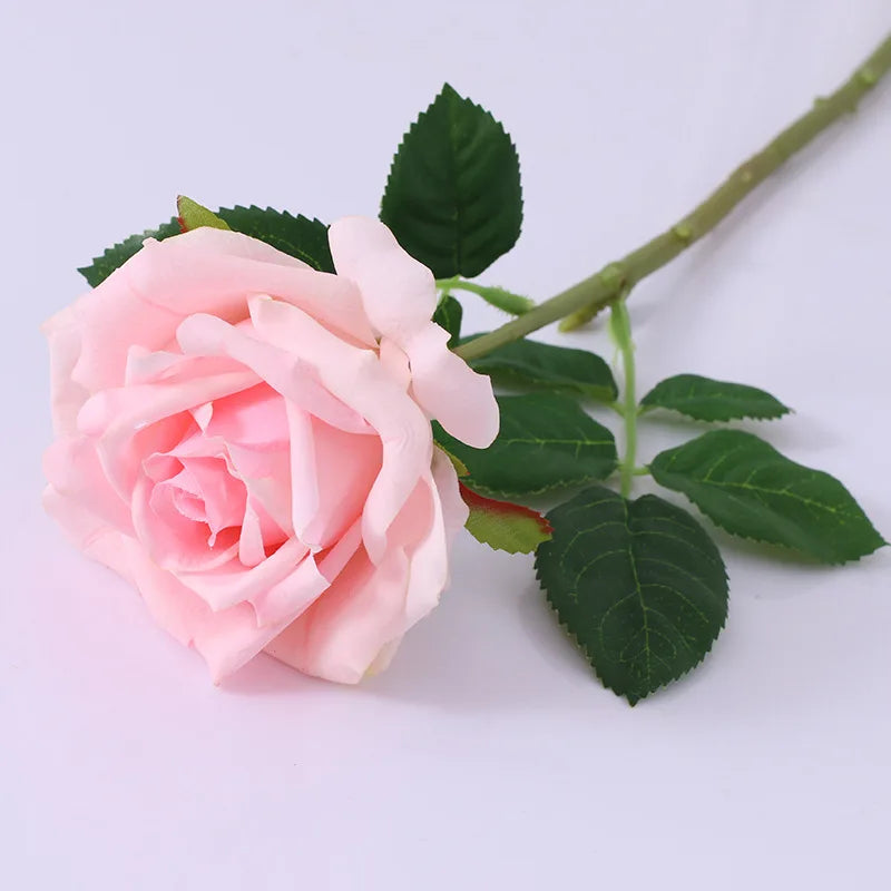 Real Touch Artificial Latex Rose Flowers Wedding Bridal Bouquet Home Dining Table Bedroom Study Garden Flower Arrangement Decor
