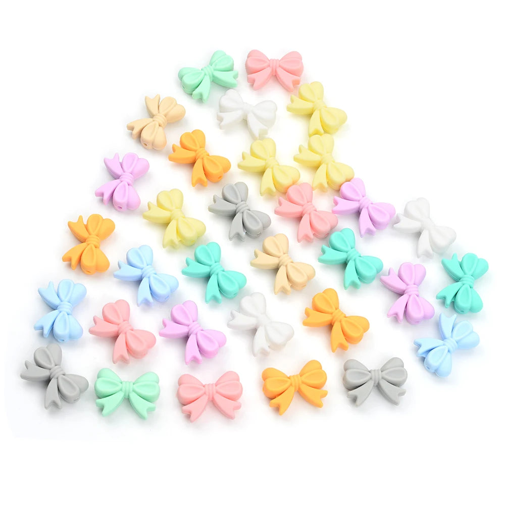 10PCS Crown Silicone Beads Baby Teething Toys Food Grade Silicone Butterfly DIY Pacifier Chain Pendant Accessories Baby teethers