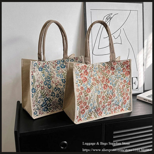 Hemasa  Large Capacity Cotton Linen Women's Bag