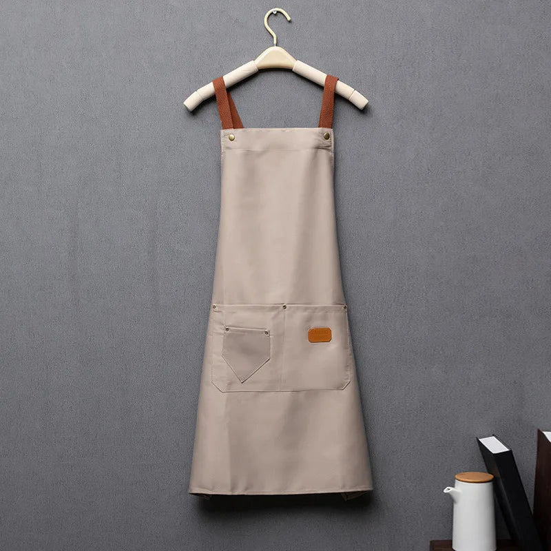 1pcs Kitchen Waterproof Apron,Chef Apron for Men Women,Cotton Canvas Household Work Aprons for Shop Garden Restaurant Cafe