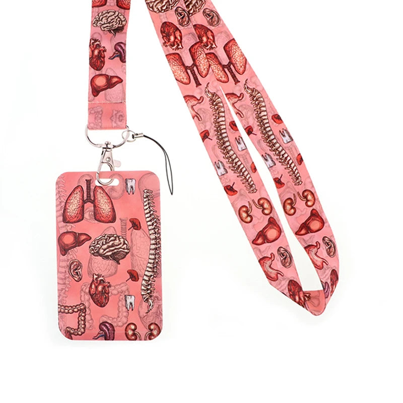Dentist Doctor Nurse Cartoon Credential Neck Strap Lanyards Keychain ID Card Pass Hang Rope Lariat Key Chain Ring Badge Holder