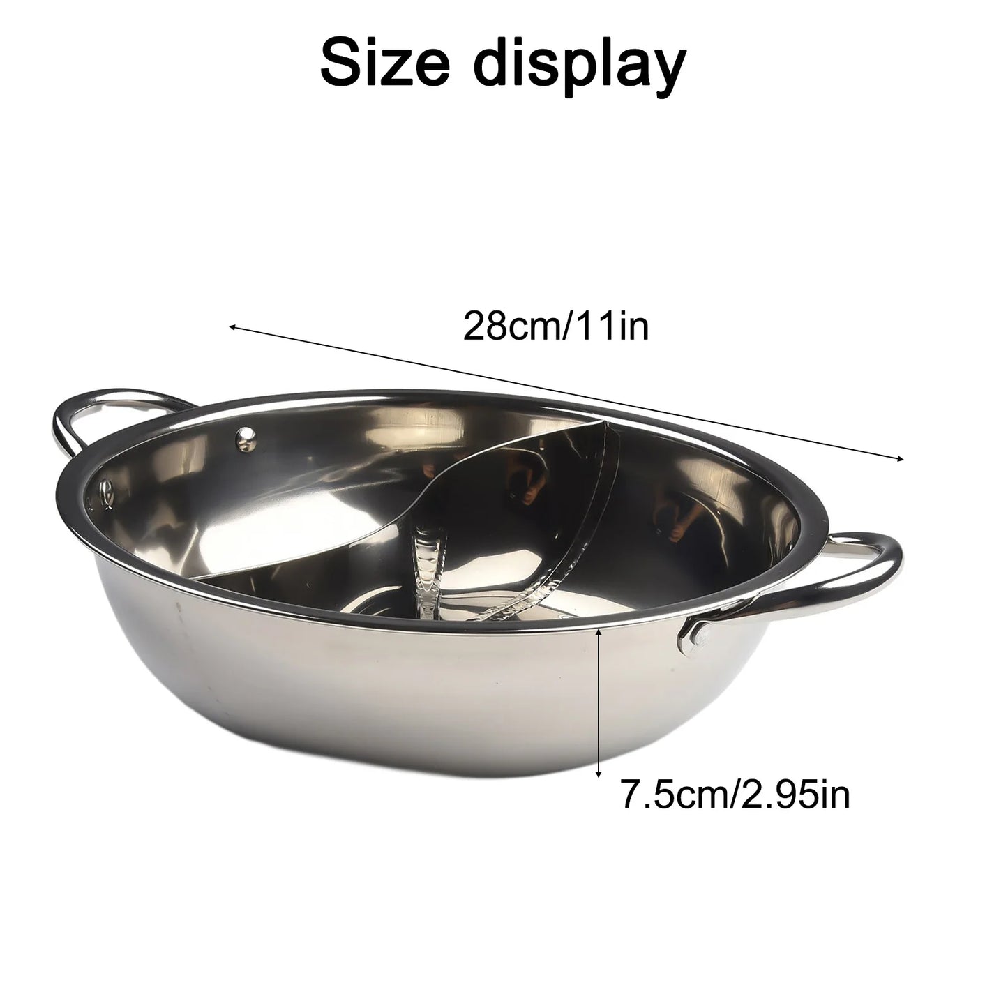 Tejesa 28cm Stainless Steel Twin Divided Double Pot Hotpot Cooker  Hot Pot Kitchen Pan