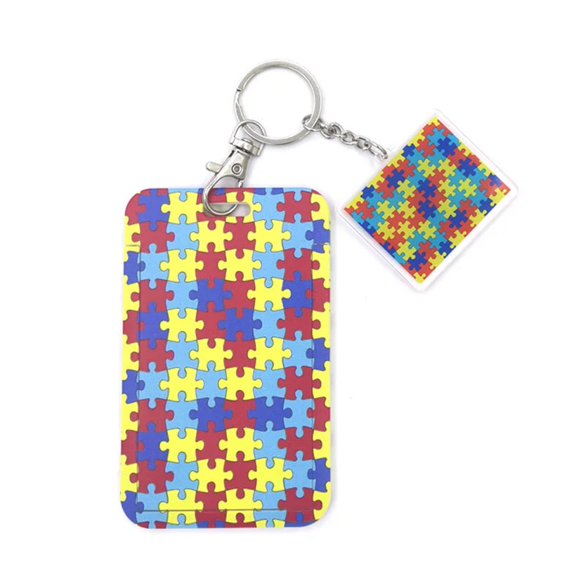 Autism Pattern Anime Lanyard Badge Holder ID Card Lanyards Mobile Phone Rope Key Lanyard Neck Straps Keychain Key Ring