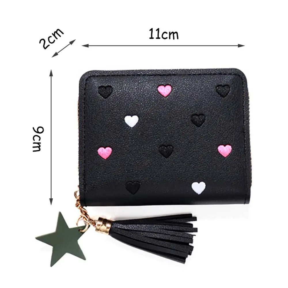 Cute Lady With Zipper Coin Purse Card Holder Money clip Tassel Wallet Money Bags Mini Coin Purse Money Clip