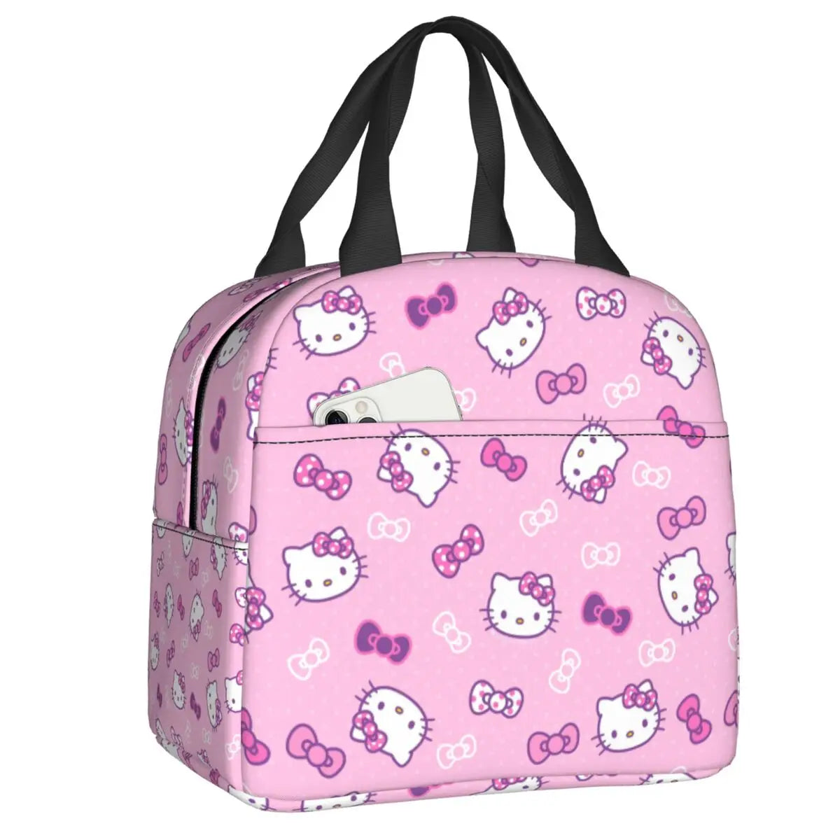 Custom Sanrio Hello Kitty Insulated Lunch Bag for Work School Leakproof Thermal Cooler Lunch Box Women  Food Container Tote Bags
