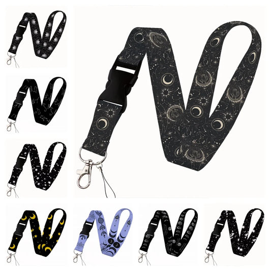 Tejesa Starlit sky Lanyard Keys Chain Badge Holder ID Credit Card Pass Hang Rope Lariat Mobile Phone Charm