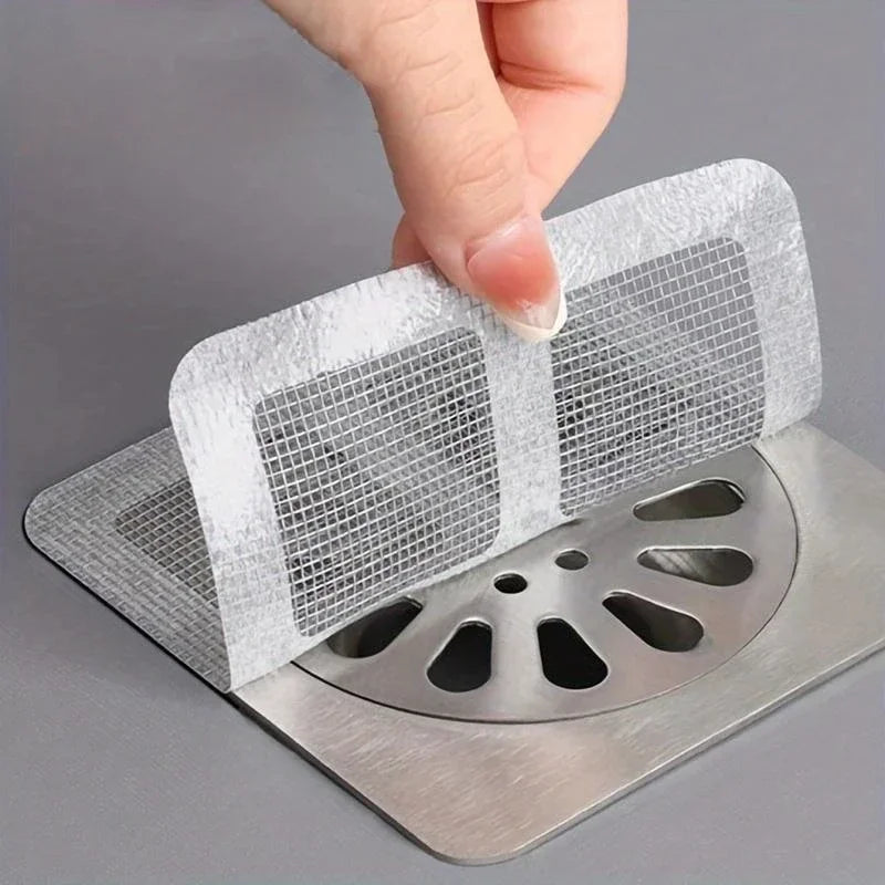 Hemasa 10pcs Disposable Hair Stoppers & Catchers Mesh Shower Drain Covers Floor Sink Strainer Filter Hair Stopper For Bathroom Kitchen