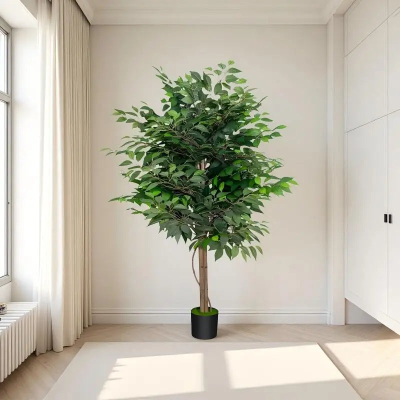 150CM Artificial Tree Artificial Banyan Tree Removable Fake Plant Potted Tree Artificial Ficus Tree For Christmas Room Decor