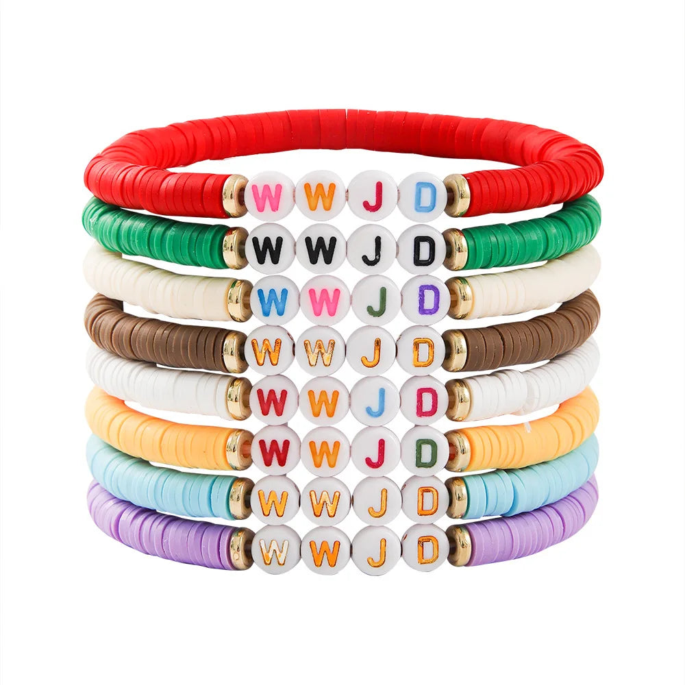 Hemasa 8pcs/set  Polymer Clay Beads Bracelets  for Women