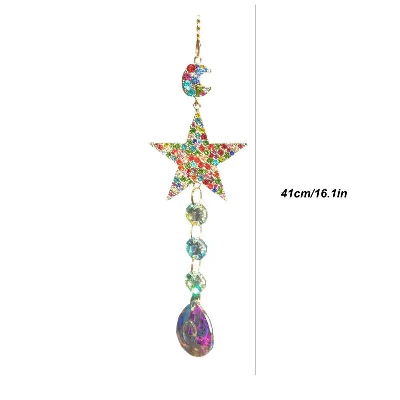 Sun Catcher Crystal Chandelier Decor Stained Glass Ball Hanging Pendant Light Catcher Reflective Home Garden Courtyard Decor