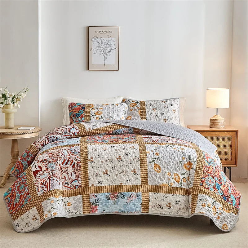 Soft Bedspread Queen Quilt Decorative Bed Coverlets for Spring Summer Bedding Set with Pillow Shams, Quilt Queen King Coverlet