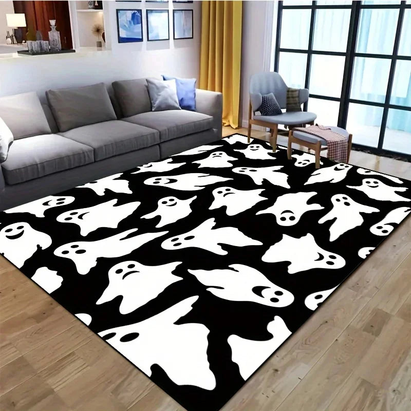 Hemasa Halloween Ghost Pattern Area Rug /Non-Slip Machine Mat for Indoor/ Living Room /Rectangle Carpet