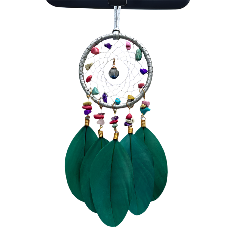 Hemasa Dream Catcher Wind Chime Hand-woven Feather Car Pendant Bedroom Curtain Hanging Ornaments Festival Gift Home Decoration
