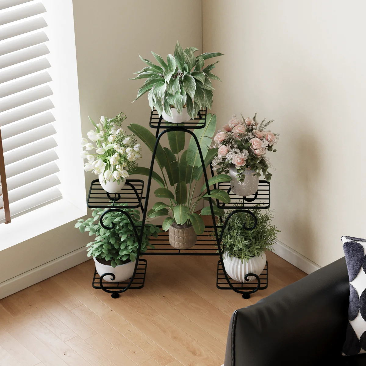 Plant Stand Metal Plant Rack Multiple-layer Shelf For Indoor And Outdoor Plants Flower Living Room Garden Furniture For Display