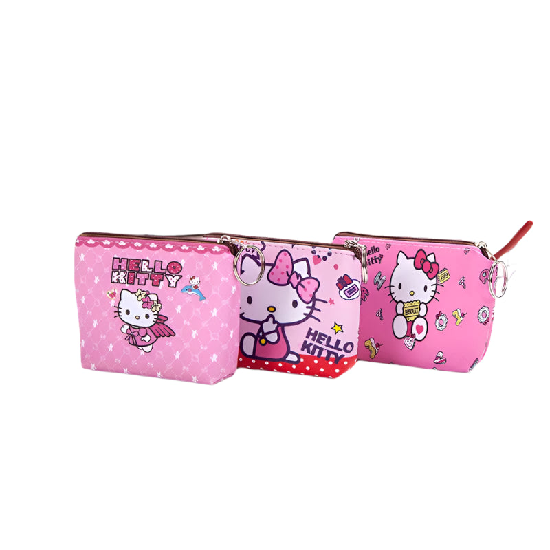 Hemasa Hello Kitty Purse Coin Purses Cartoon Printed PU Melody Cute Wallet Bag Keychains Storage Bag Sanrio Kuromi Kawaii Mini Pouch