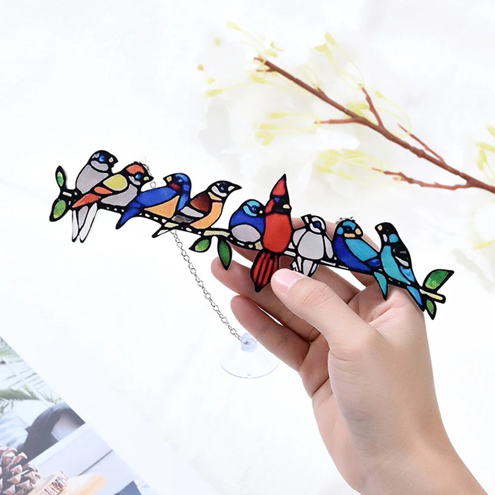 Stained Glass Window Hangings Cut Bird Sun Catcher Bird Window Suncatcher for Cinco De Mayo Fiesta Tropical Summer Hawaii Luau