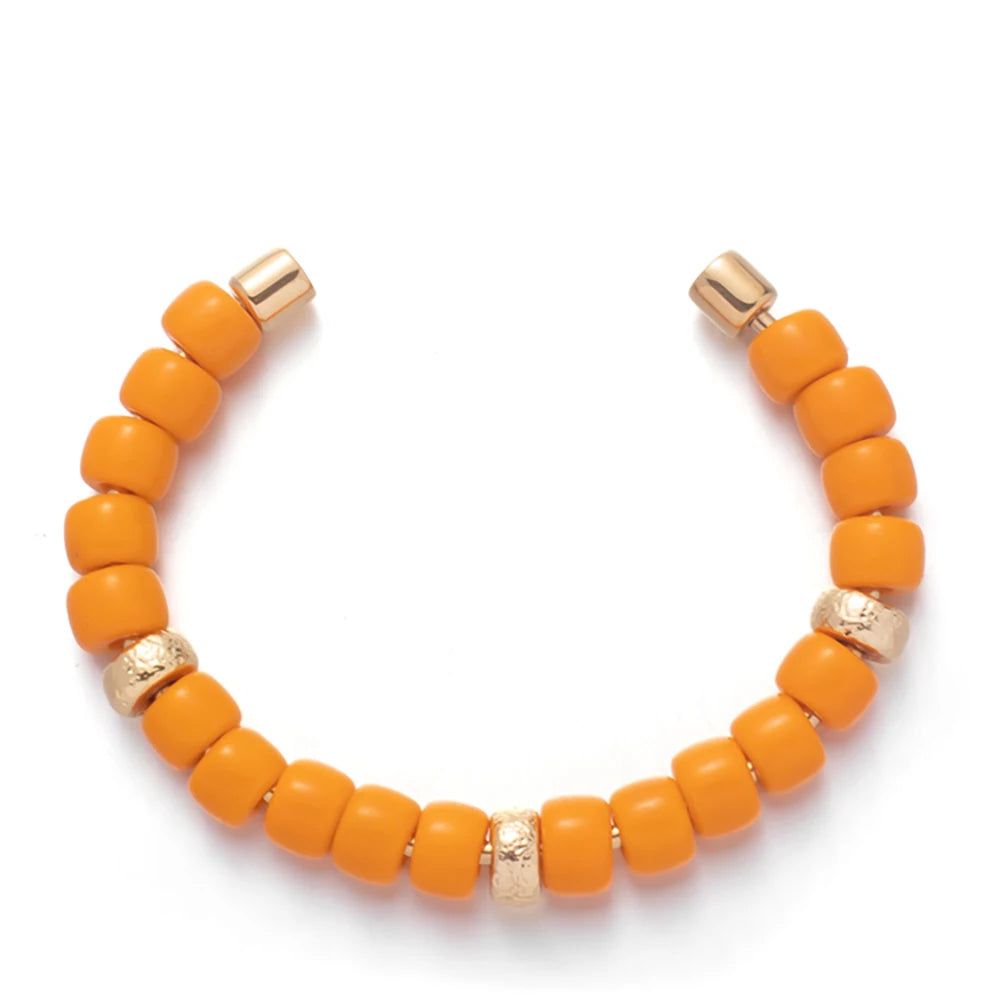 Tejesa Colorful  Natural Stone Cuff Bangle Bracelets For Women