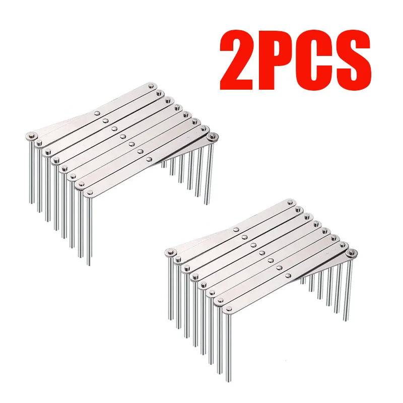 Tejesa  1pc Pot Lid Rack Pan Lid Organizer Retractable Foldable Stainless Steel Plate Holder Shelf Tableware Storage Kitchen Gadgets