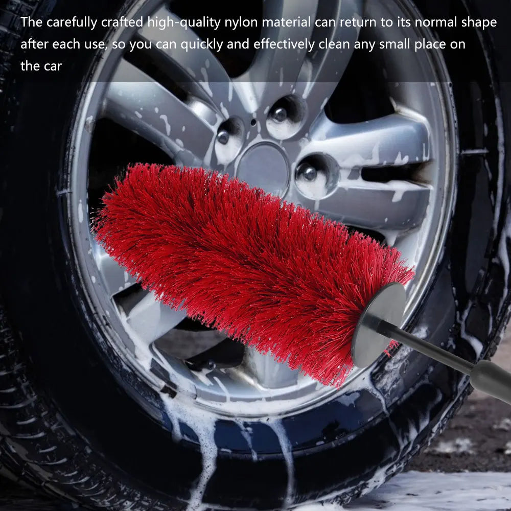 Tejesa Car Wheel Brush Tire Cleaning Brush Rim Scrubber Soft Alloy Cleaner for Vehicle Tire Car Chassis Engine Washing Acce Clean Tool