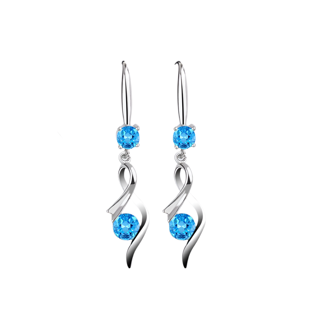 Hemasa 925 Silver Earrings Sweet Pink Zircon Geometric Drop Earrings for Women