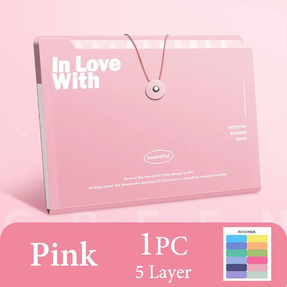A4 5/8/12 Pockets File Folder Test Paper Storage Folder Portable Waterproof File Organizer Large Capacity Classified Portfolio