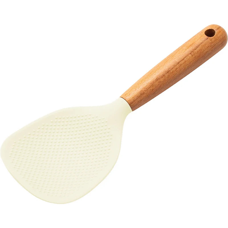 Hemasa 1Pcs Silicone Heat-resistant Non-stick Rice Cooker Kitchen Tool Household Rice Spoon