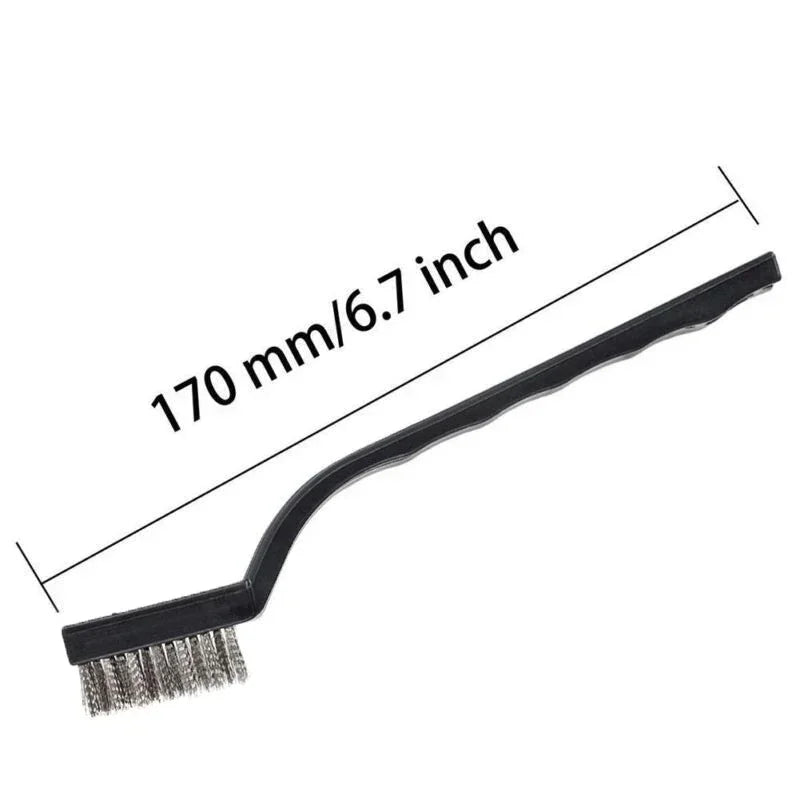 Hemasa 6pc set Small Wire Brushes Cleaning Brushes For Mechanical Part Derusting Remove Paint Accessories 17cmx1cm Stainless Steel Wire