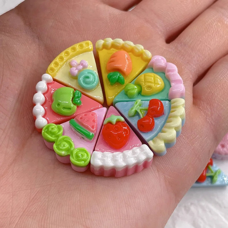 10 Pcs Resin Simulation Cartoon Macaron Flatback Cabochon Art Supply DIY Earring Craft Scrapbooking For Hair Bow Clip Decoration