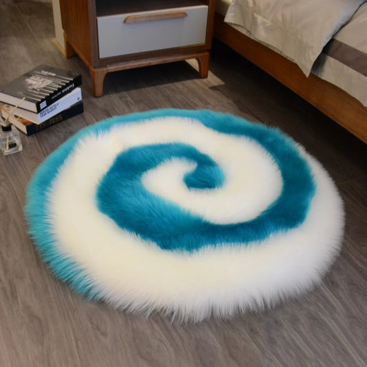 Soft Fluffy Faux Fur Rug Washable Mat Living Room Bedside Shaggy Fur Rugs Small Round Carpets Bedroom Floor Cushion Mats