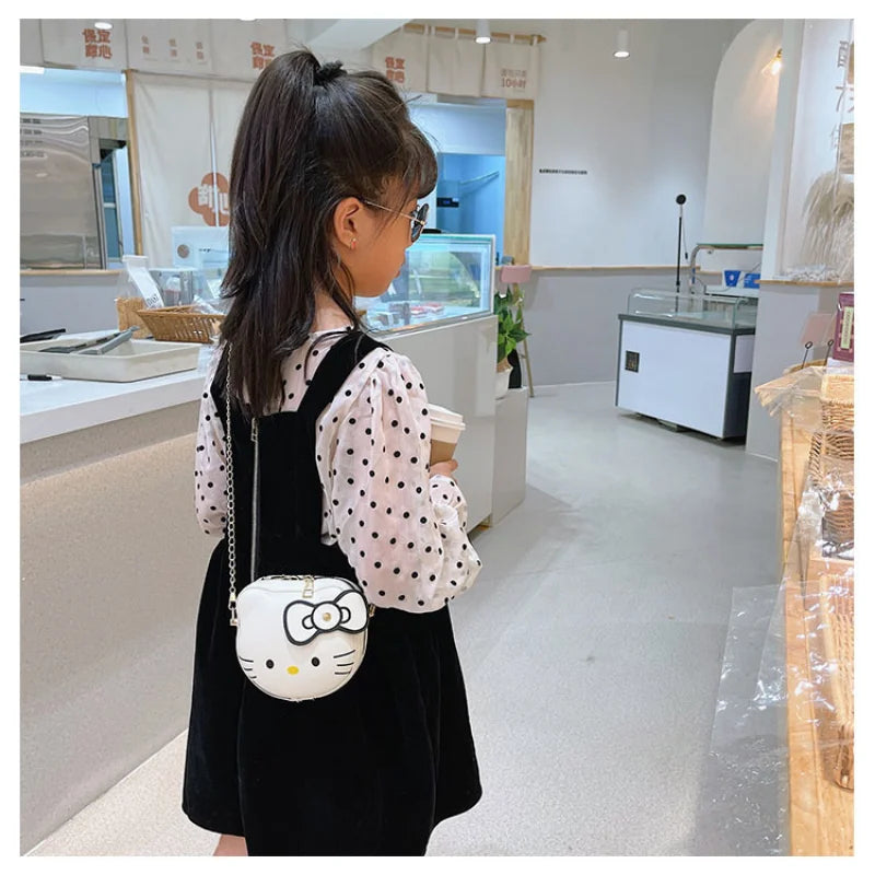 Hello Kittty Kawaii Pouch Children's Messenger Bag Cartoon Fashion Leisure Shoulder Bags Sanrio Crossbody Bags for Girls Purse