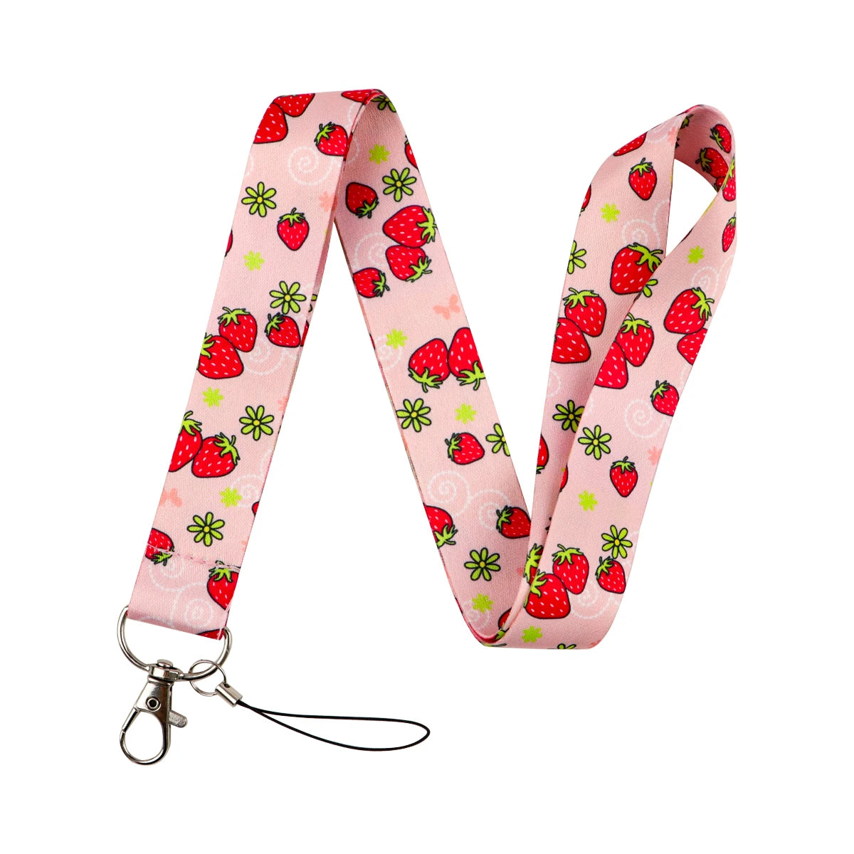 Strawberry Cell Phone Lanyard Neck Strap Hanging Lanyards for Keys ID Card Employee Card Badge Holder Leaf Neck Strap